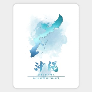 Okinawa Watercolor Map Sticker